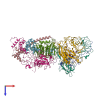 PDB entry 6c24 coloured by chain, top view.