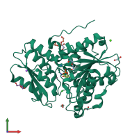 PDB entry 6c2h coloured by chain, front view.