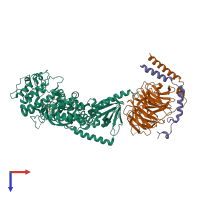 PDB entry 6c2y coloured by chain, top view.