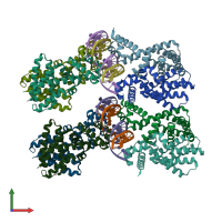 PDB entry 6c31 coloured by chain, front view.