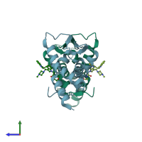 PDB entry 6c3l coloured by chain, side view.