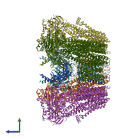 PDB entry 6c3o coloured by chain, side view.