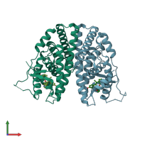 PDB entry 6c42 coloured by chain, front view.