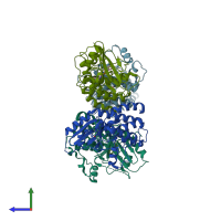 PDB entry 6c4d coloured by chain, side view.