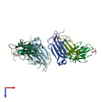 PDB entry 6c4u coloured by chain, top view.