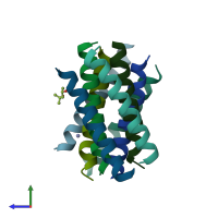 PDB entry 6c4x coloured by chain, side view.