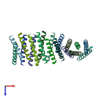 PDB entry 6c4z coloured by chain, top view.