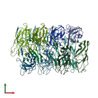 PDB entry 6c53 coloured by chain, front view.