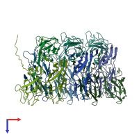 PDB entry 6c53 coloured by chain, top view.