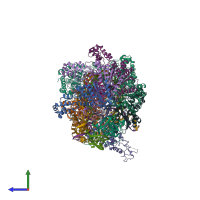 PDB entry 6c66 coloured by chain, side view.