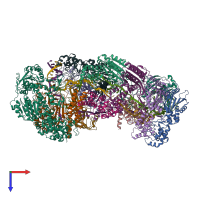 PDB entry 6c66 coloured by chain, top view.