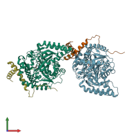 PDB entry 6c6g coloured by chain, front view.