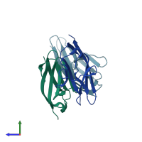 PDB entry 6c6m coloured by chain, side view.
