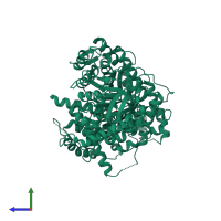 PDB entry 6c6o coloured by chain, side view.