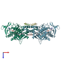 PDB entry 6c6p coloured by chain, top view.