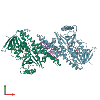PDB entry 6c6r coloured by chain, front view.