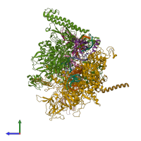 PDB entry 6c6u coloured by chain, side view.
