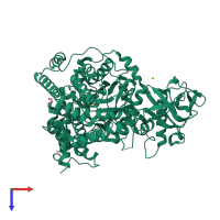 PDB entry 6c7b coloured by chain, top view.