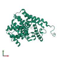 cGMP-dependent 3',5'-cyclic phosphodiesterase in PDB entry 6c7g, assembly 1, front view.