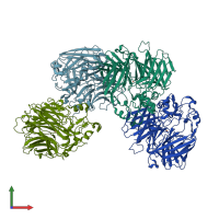 PDB entry 6c7k coloured by chain, front view.