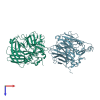 PDB entry 6c7p coloured by chain, top view.