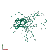 PDB entry 6c8u coloured by chain, ensemble of 10 models, front view.