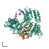PDB entry 6c95 coloured by chain, front view.