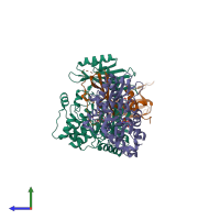 PDB entry 6c9h coloured by chain, side view.