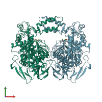 PDB entry 6c9z coloured by chain, front view.