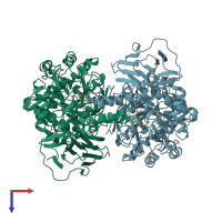 PDB entry 6c9z coloured by chain, top view.