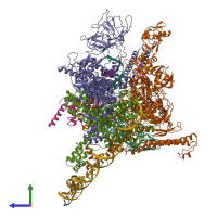 PDB entry 6ca0 coloured by chain, side view.