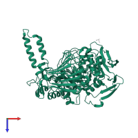 Glycoside hydrolase family 31 N-terminal domain-containing protein in PDB entry 6ca3, assembly 1, top view.