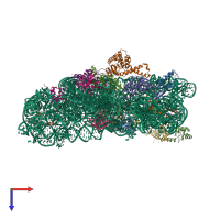 PDB entry 6cap coloured by chain, top view.