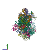 PDB entry 6cb1 coloured by chain, side view.