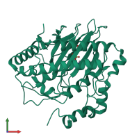 PDB entry 6cba coloured by chain, front view.