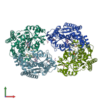 PDB entry 6cbo coloured by chain, front view.