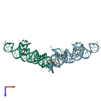 PDB entry 6cc1 coloured by chain, top view.