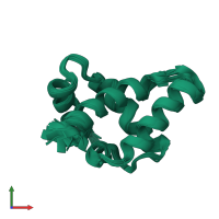 PDB entry 6ccj coloured by chain, ensemble of 20 models, front view.
