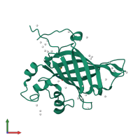 PDB entry 6ccr coloured by chain, front view.