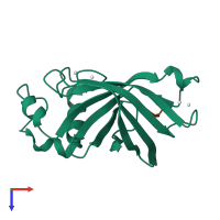 PDB entry 6ccu coloured by chain, top view.