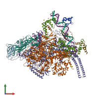 PDB entry 6ccv coloured by chain, front view.