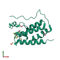 PDB 6cd5 coloured by chain and viewed from the front.