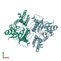 PDB entry 6cd7 coloured by chain, front view.
