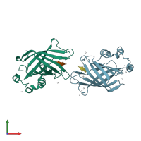 PDB entry 6cd8 coloured by chain, front view.