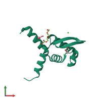 PDB entry 6cda coloured by chain, front view.