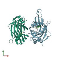 PDB entry 6cdy coloured by chain, front view.