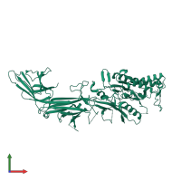 PDB entry 6ce1 coloured by chain, front view.
