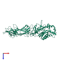 PDB entry 6ce1 coloured by chain, top view.