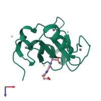 PDB entry 6ce6 coloured by chain, top view.