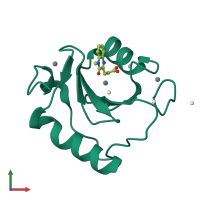 PDB entry 6cee coloured by chain, front view.